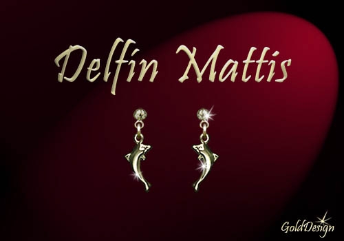 Delfín Mattis - náušnice zlacené